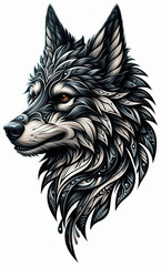 Fototapeta premium TRIBAL TATOO トライバル タトゥ 狼 wolf