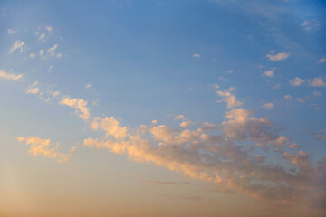 Picturesque view of blue sky with fluffy clouds