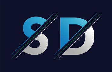 Abstract sd letter logo design template. Vector Logo Illustration.