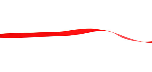 Finish. One red ribbon isolated on white