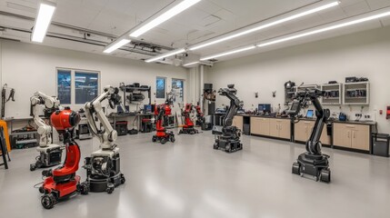 Advanced Robotics Lab Showcasing Modern Technology