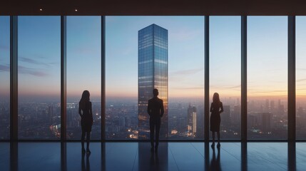 Mesmerizing Cityscape: Silhouettes Against the Sunset Skyline