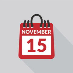 November 15 Calendar icon vector illustration.
