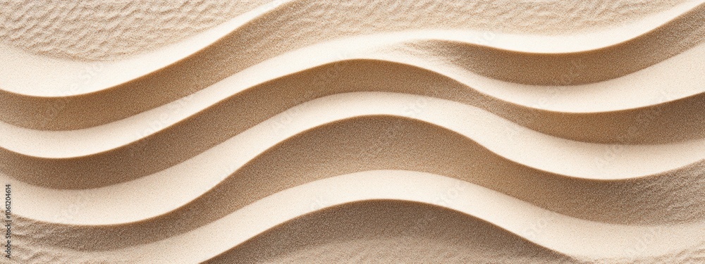 Poster abstract wavy patterns in a beige tone, suggesting texture and depth.