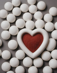 red hearts on white background