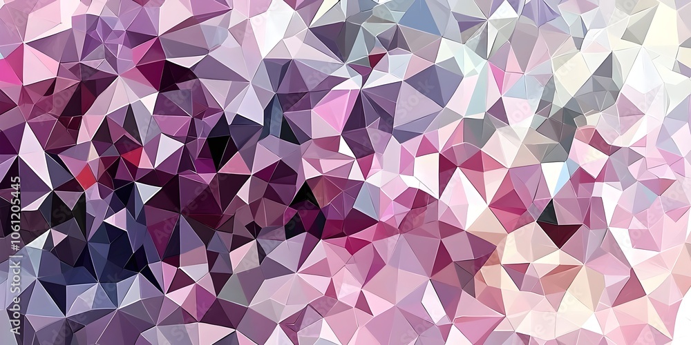 Poster a vibrant abstract background composed of various triangular shapes in shades of pink, purple, and b