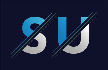 Abstract su letter logo design template. Vector Logo Illustration.