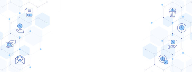 Money Banner Vector Illustration with Two-sided Icon Style. Line Duotone icon. Containing money, dollar, return of investment, business, money waste