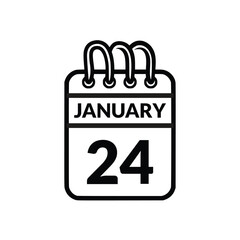 January 24 Calendar icon vector illustration.