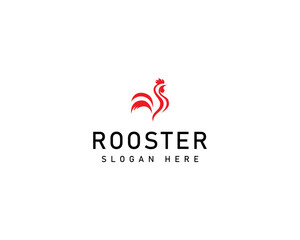 Elegant Rooster logo template, Simple Farm logo designs abstract concept