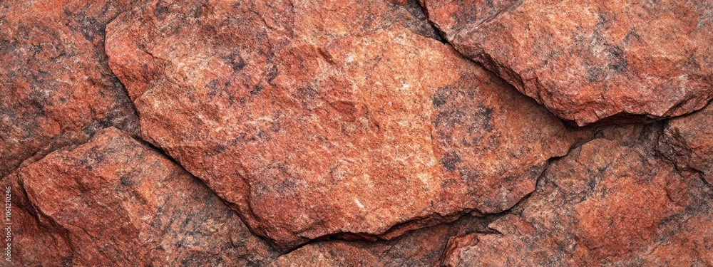 Poster close-up view of textured red rock surface with natural patterns and colors.