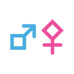 Fototapeta premium Man and Girl Gender Logo Template Icon