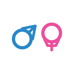 Man and Girl Gender Logo Template Icon