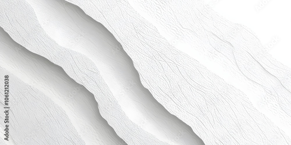 Aufkleber an abstract composition featuring layered, textured white paper waves that create a sense of depth a