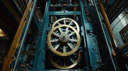 Fototapeta premium Intricate Gear Mechanism in Motion