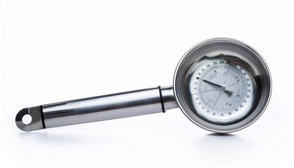 Meat Thermometer on White Background Isolated. Full Shot of Kitchen Utensils.