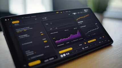 Analyzing Financial Data on a Sleek Tablet Screen