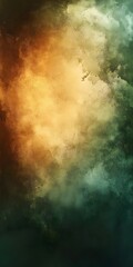 Fototapeta premium An abstract background featuring a blend of warm and cool tones, with hues of orange, green, and yellow creating a dreamy and atmospheric effect.