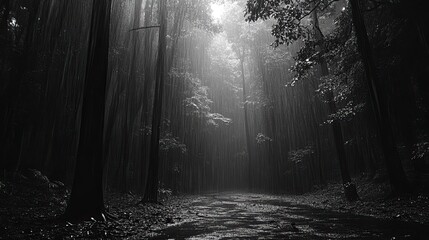 Enshrouded in Rain: Exploring the Dark Depths of the Rainy Forest
