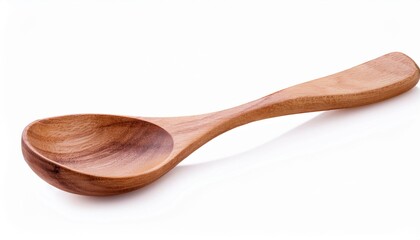 Wooden Spoon on White Background Isolated. Full Shot of Kitchen Utensils.