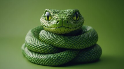 Fototapeta premium Friendly Green Snake: 3D Mascot for Kids