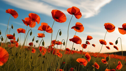 Obraz premium A field of red poppies for Remembrance Day