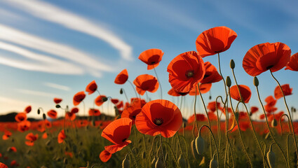 Obraz premium A field of red poppies for Remembrance Day
