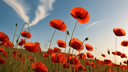 Obraz premium A field of red poppies for Remembrance Day