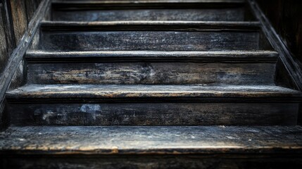 Weathered Wooden Staircase in Vintage Setting
