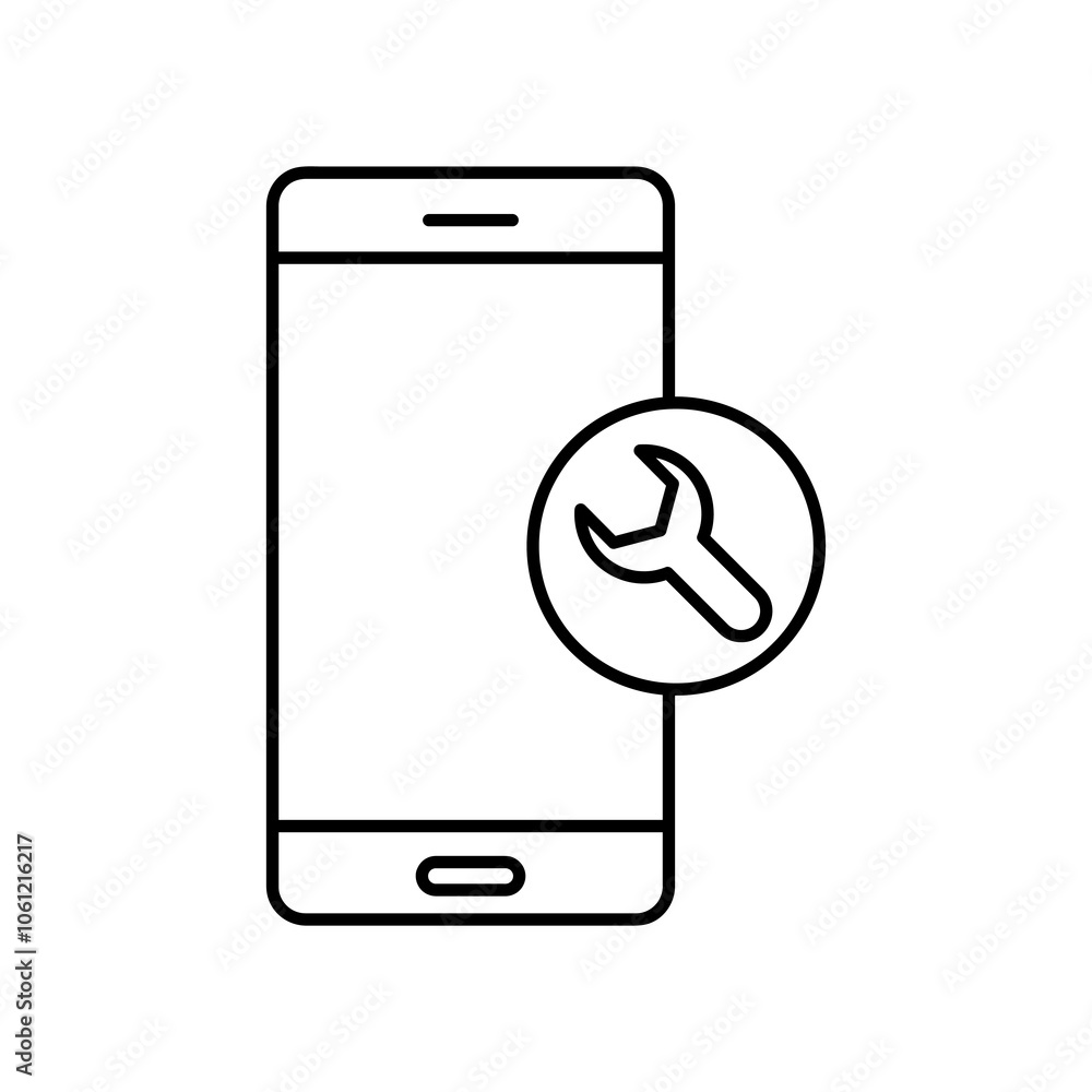 Poster phone repair service line icon. vector flat simple linear illustration for web and app..eps