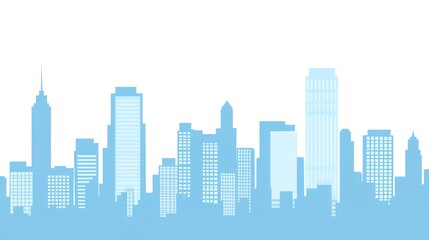 Fototapeta premium A sprawling view of a big city under construction, showcasing an array of buildings in various stages of development, all rendered in light blue tones. The scene highlights cranes and scaffolding 