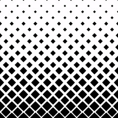 A black and white abstract image with a repeating diamond pattern that fades from solid black at the bottom to a sparse pattern at the top, creating a halftone effect