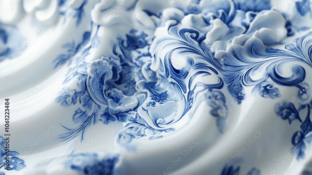Poster abstract blue and white pattern with a 3d effect.