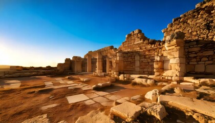Explore ancient ruins at sunset