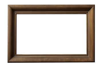 Old rustic wooden frame isolated on transparent or white background, PNG