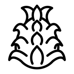 Dragon Fruit Icon in Outline Style. Line art