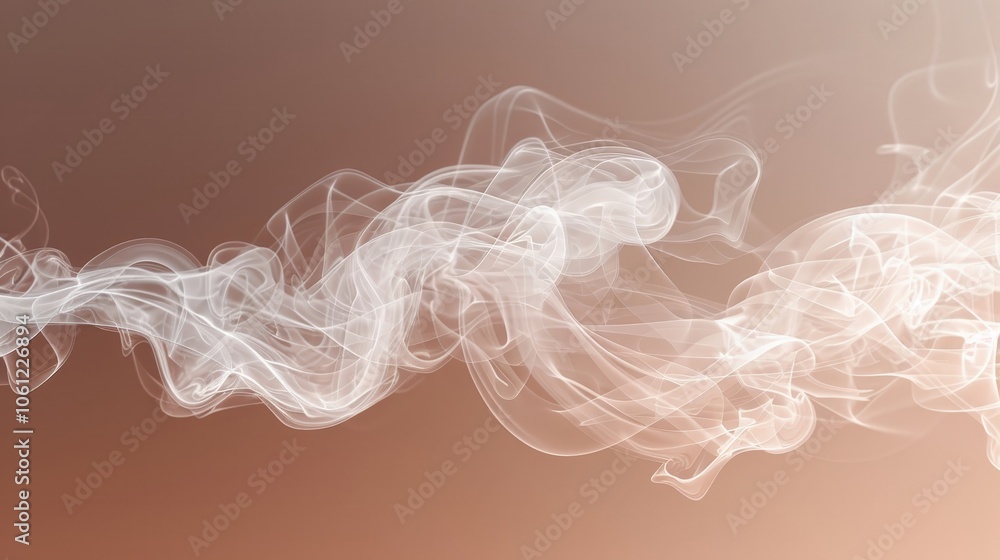 Poster a soft display of translucent smoke floats elegantly in the air, creating flowing patterns against a