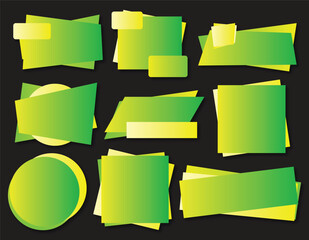 green promotion sale template set vector illustration