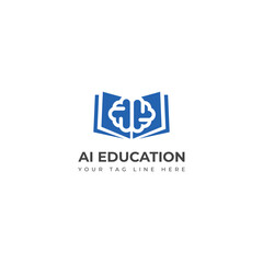 Obraz premium Creative AI education logo design 
