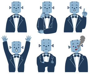 ロボット・上半身・リアクション6パターン