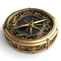 Fototapeta premium Ancient Golden Compass with Vintage Finish