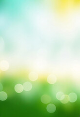 Blurred green and yellow background with bokeh effect