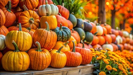 Stacked Pumpkin Decoration for Fall - Beautiful Autumn Display with Colorful Pumpkins, Perfect for Halloween and Thanksgiving, Cozy Outdoor or Indoor Decor Ideas