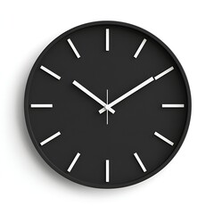 Minimalist Black Clock with White Hands