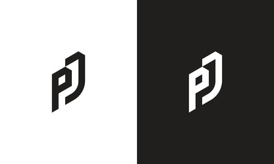 PJ logo, monogram unique logo, black and white logo, premium elegant logo, letter PJ Vector