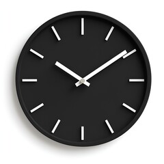 Minimalist Black Clock with White Hands