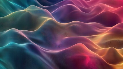 Obraz premium Serene Flow - Abstract Rippled Wave Pattern in Transparent Layers with Color Gradient for Artistic Background Design