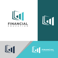 Creative Financial education vector logo design 