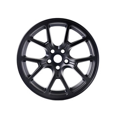 Obraz premium Black alloy car wheel on a white isolate background.