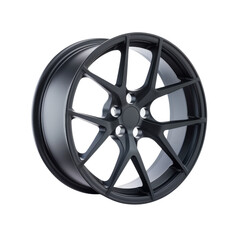 Obraz premium Black alloy wheel on a white isolated background.
